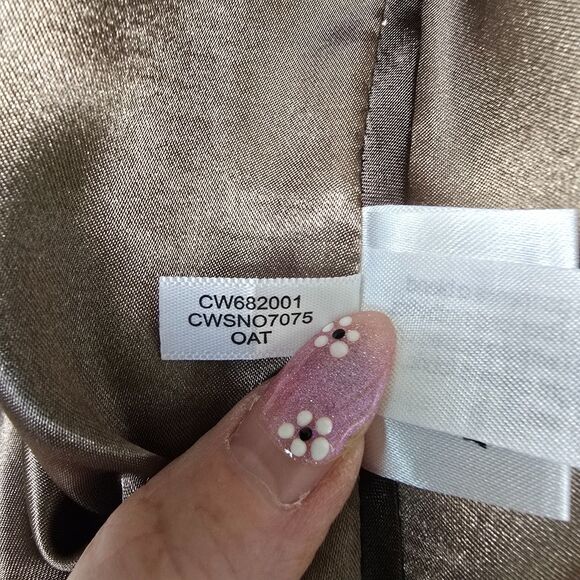 Calvin Klein Wool Blend Double Breasted Coat16 Oat Peacoat Winter Minimalist - Picture 11 of 12
